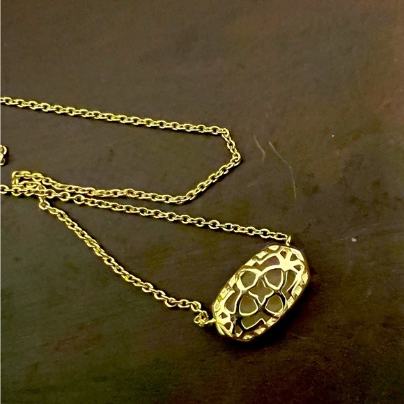 Kendra Scott Elisa Necklace Iridescent Drusy gold tone - Picture 3 of 4